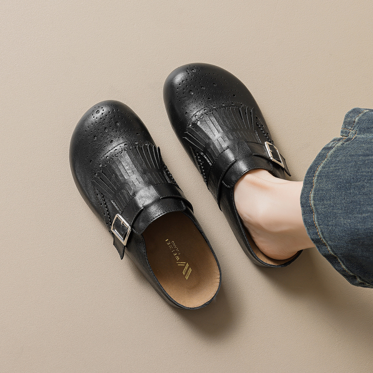 JHC-YW33 | Suede & Cork Retro All-Season Chunky Platform - Fujian Jinhongchang Sports Goods Co., Ltd.