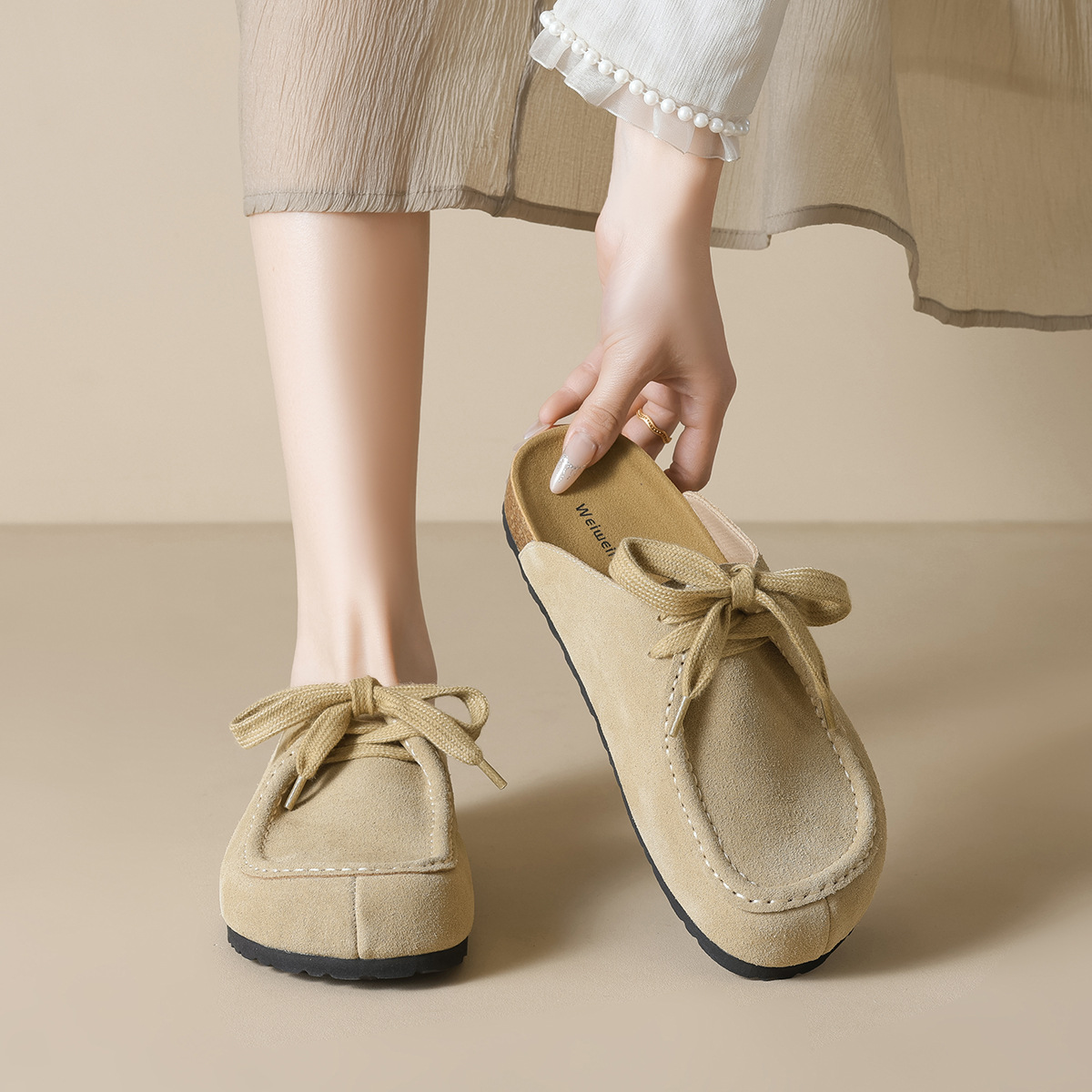 JHC-YW34 | Suede & Cork Retro All-Season Chunky Platform - Fujian Jinhongchang Sports Goods Co., Ltd.