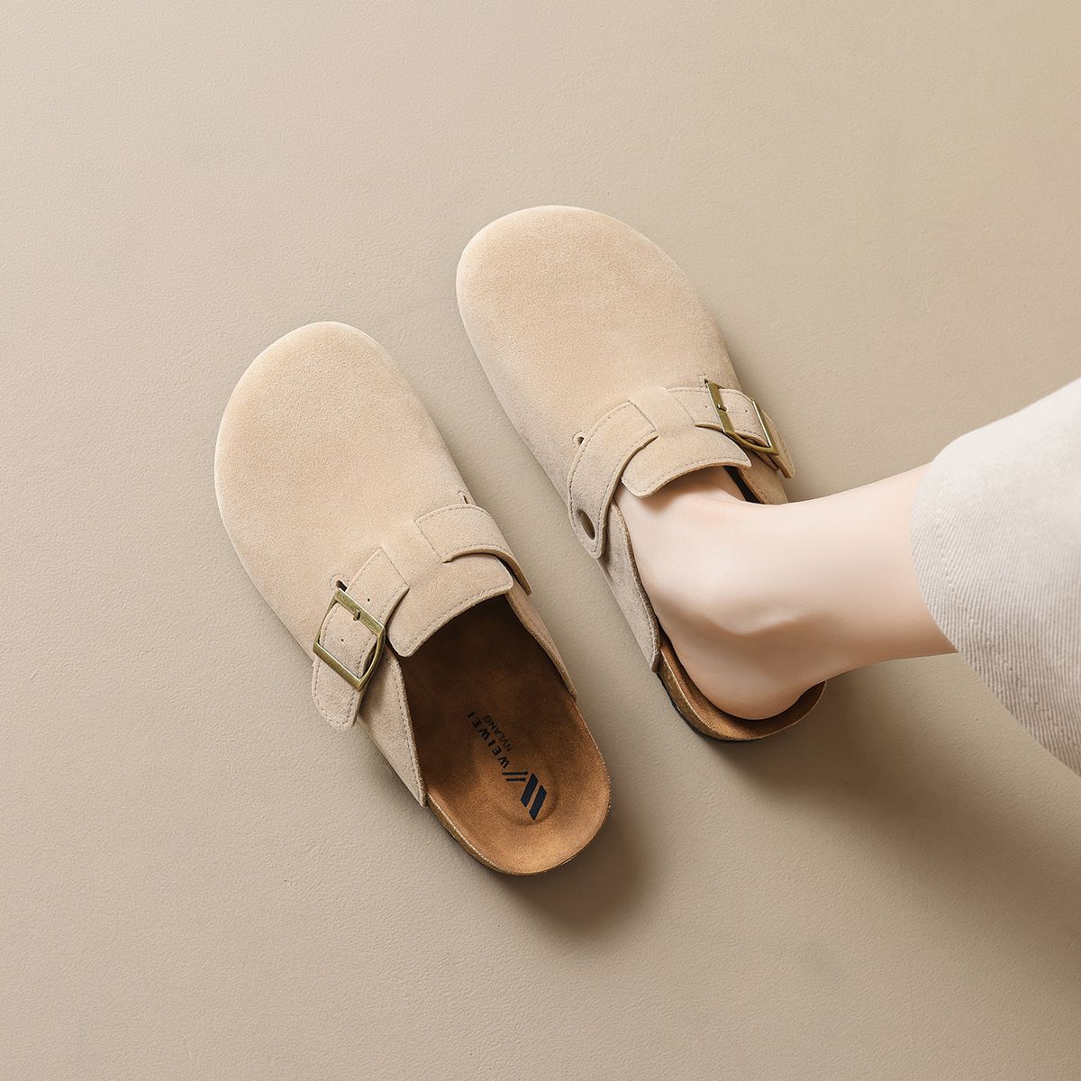JHC-YW39 | Suede & Cork Retro All-Season Chunky Platform - Fujian Jinhongchang Sports Goods Co., Ltd.