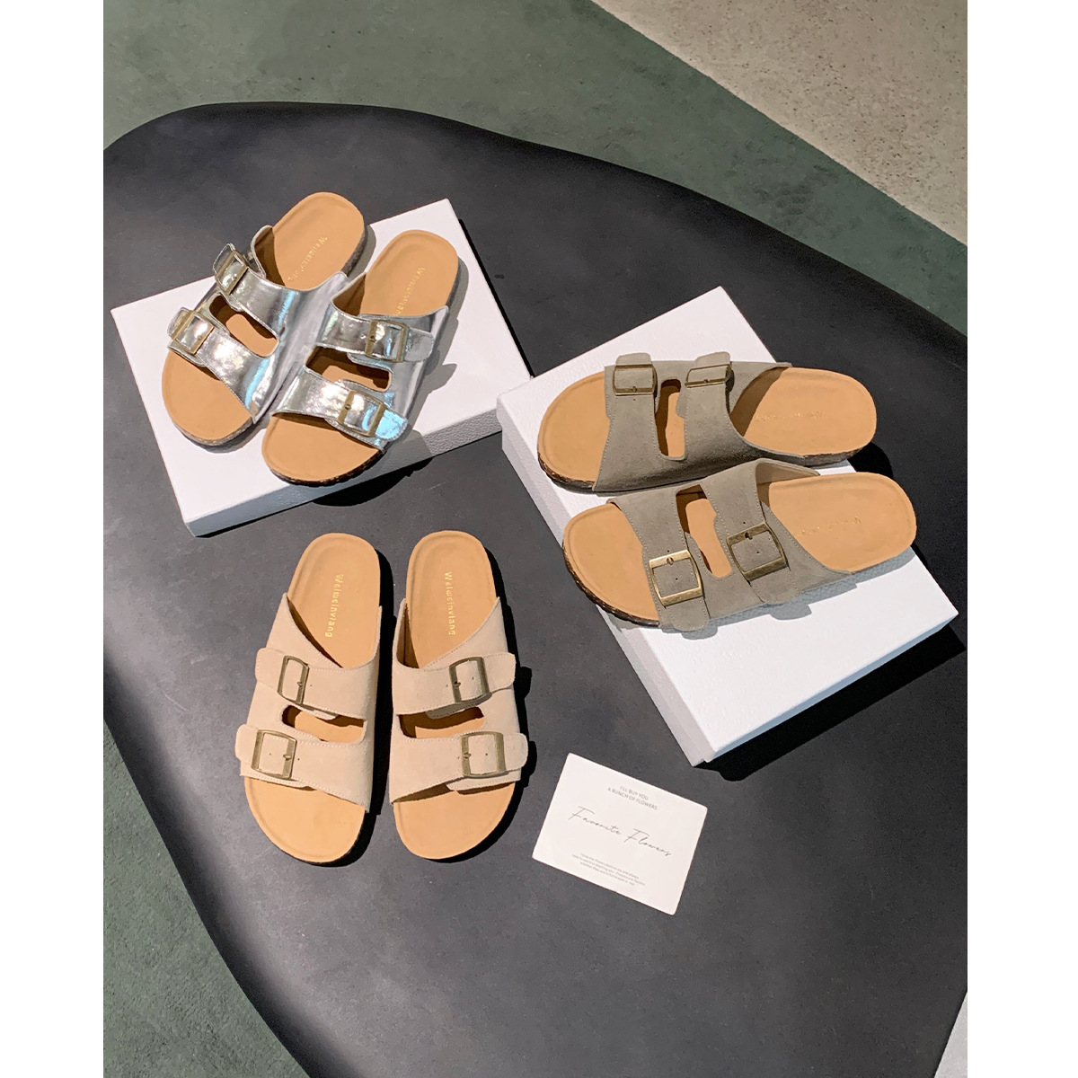 JHC-YW8155 | Suede & Cork Retro All-Season Ergonomic Flat - Fujian Jinhongchang Sports Goods Co., Ltd.