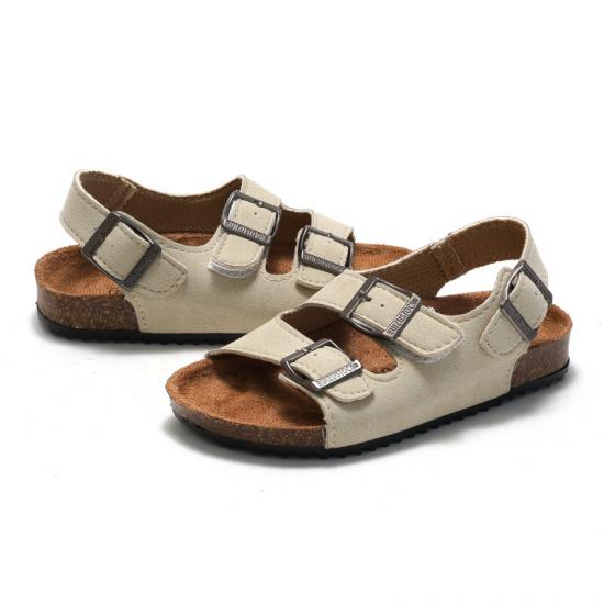 JHC-CCO039 | Children Leather Cork Slippers Boys Girls Flip Flops angle 3