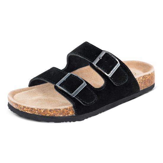 JHC-HZ0033 | Womens Cow Suede Leather Flat Sandals 2 Strap angle 5