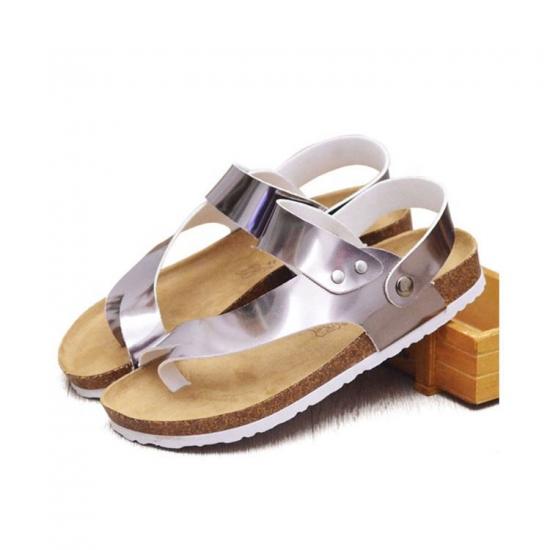JHC-TX-168 | summer sandals buckle non-slip flat cork slippers angle 3