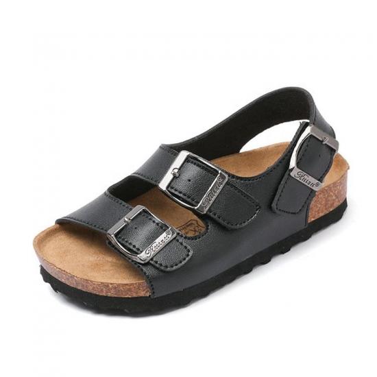 JHC-TX-175 | Summer Cork Slippers Children Leather Slides angle 2
