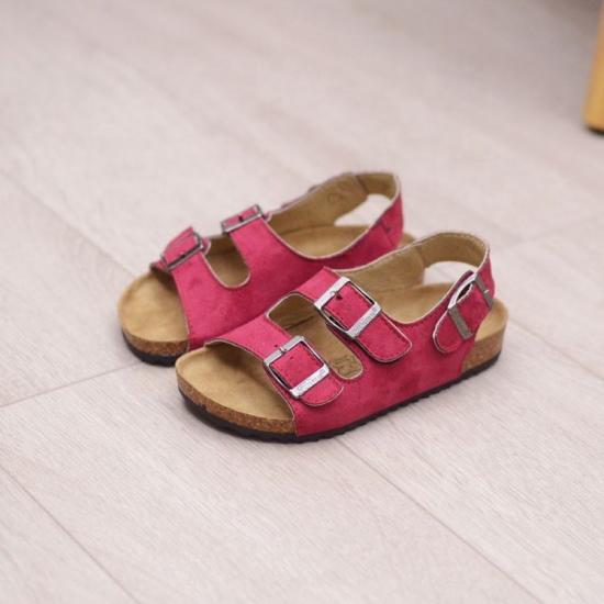 JHC-TX-175 | Summer Cork Slippers Children Leather Slides angle 5