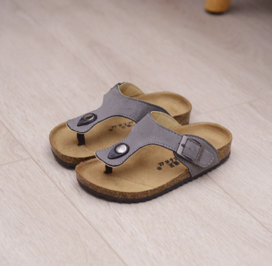 JHC-TX-90 | Kids Summer Leather Slide Sandals Children angle 2