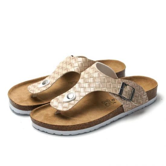 JHC-TX-M17 | Men Genuine Leather Open Toe Slides Cork Slippers - Fujian Jinhongchang Sports Goods Co., Ltd.