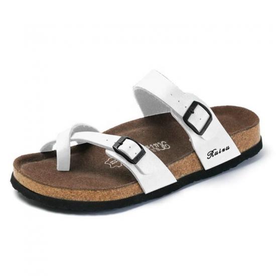JHC-TX-m19 | custom logo slippers sandals men cross strap open angle 5