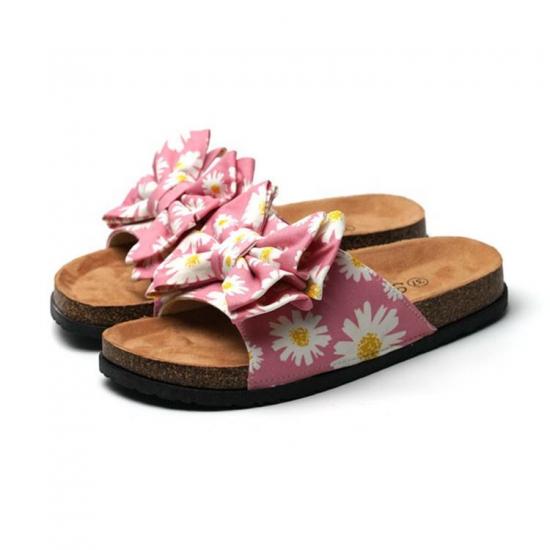 JHC-TX-M22 | Big Bowknot Cork Slippers Women Flat Summer Beach angle 6