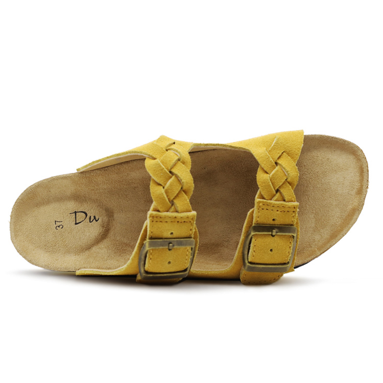 JHC-FS202 | Fashion Ladies Two Strap Genuine Leather Cork angle 2