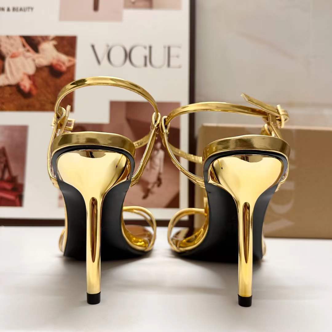 JHC-HB-099 | Minimalist Strap Metallic Gold Open-Toe Stiletto Heel Dress Sandal angle 3