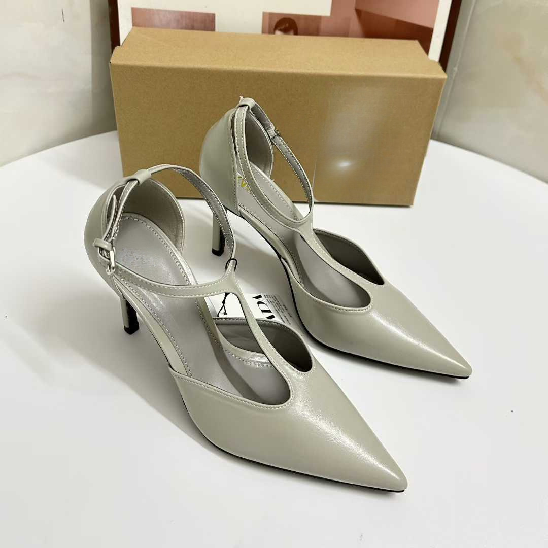 JHC-HB-169 | Metal Buckle Pointed-Toe Stiletto Heel Mule Slide angle 3