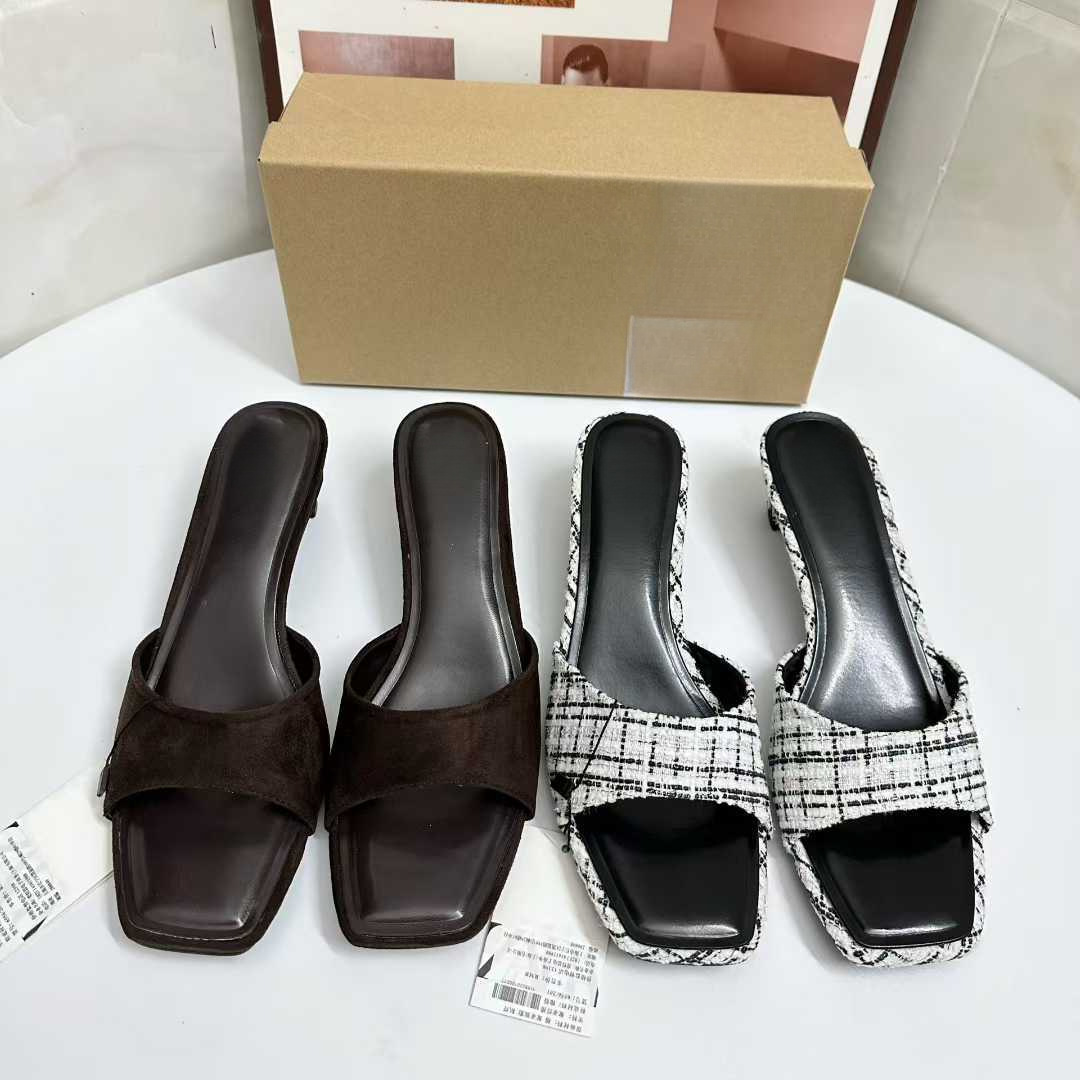 JHC-HB-180 | Minimalist Strap Slingback Square-Toe High-Heel Heeled Slide - Fujian Jinhongchang Sports Goods Co., Ltd.