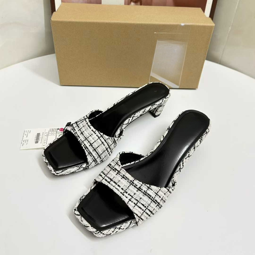 JHC-HB-180 | Minimalist Strap Slingback Square-Toe High-Heel Heeled Slide angle 3