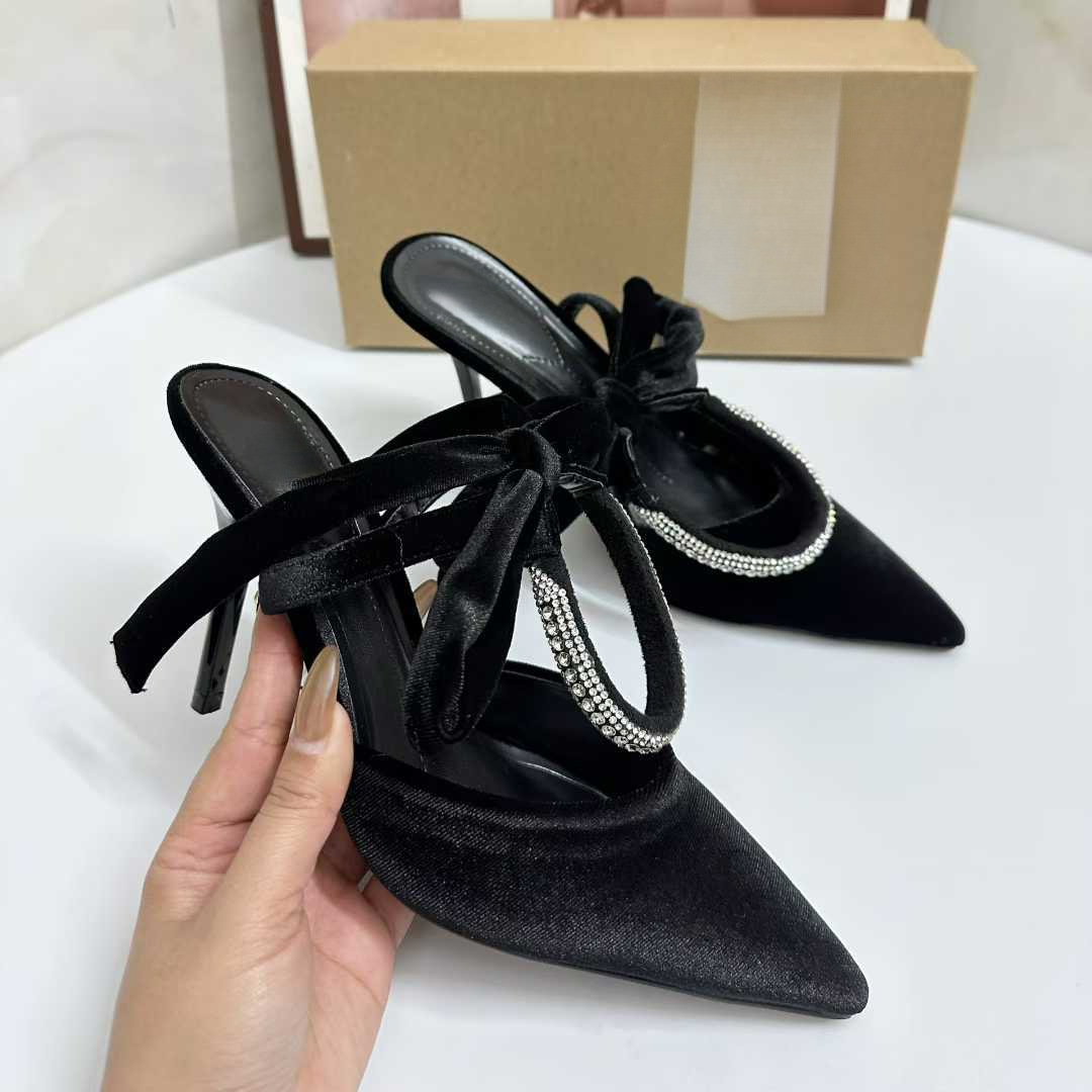 JHC-HB-132 | Rhinestone Embellished Slingback Pointed-Toe Stiletto Heel Dress Pump angle 2