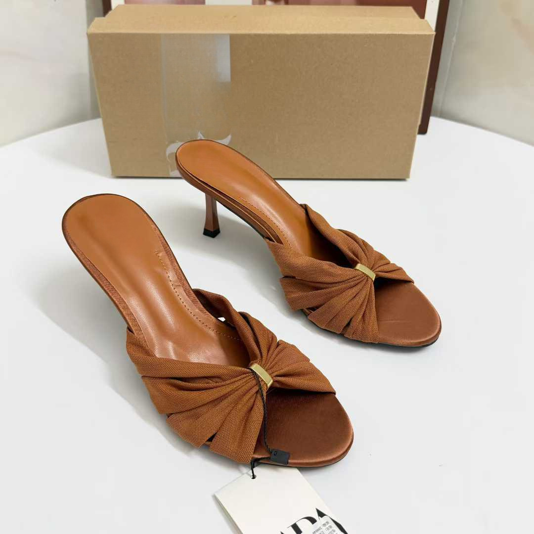 JHC-HB-299 | Metal Buckle Pointed-Toe Stiletto Heel Heeled Slide angle 2