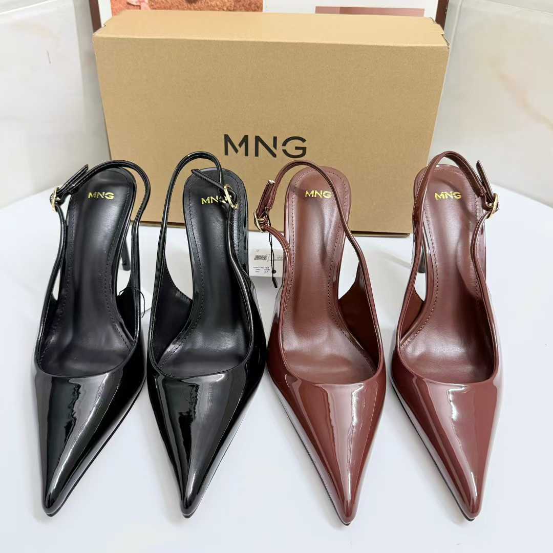 JHC-HB-103 | Patent Gloss Slingback Pointed-Toe Stiletto Heel Dress Sandal - Fujian Jinhongchang Sports Goods Co., Ltd.