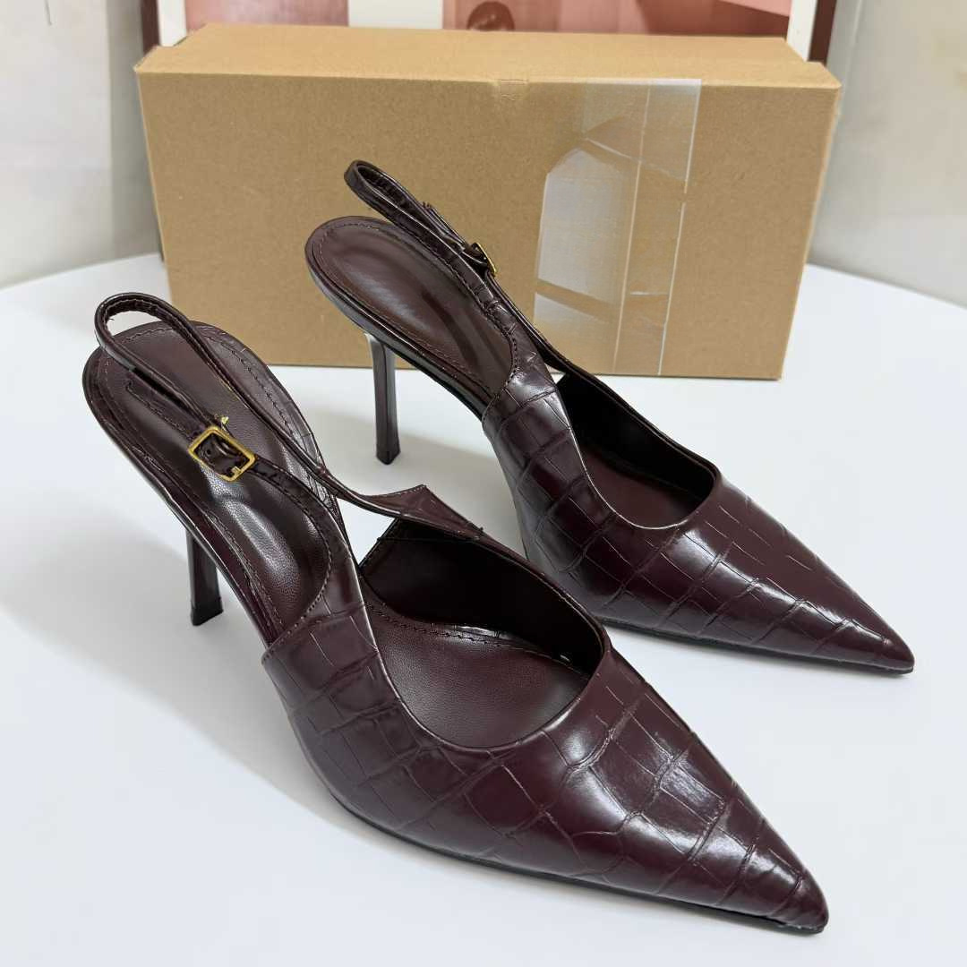 JHC-HB-128 | Slingback Closed-Toe High-Heel Dress Pump angle 3