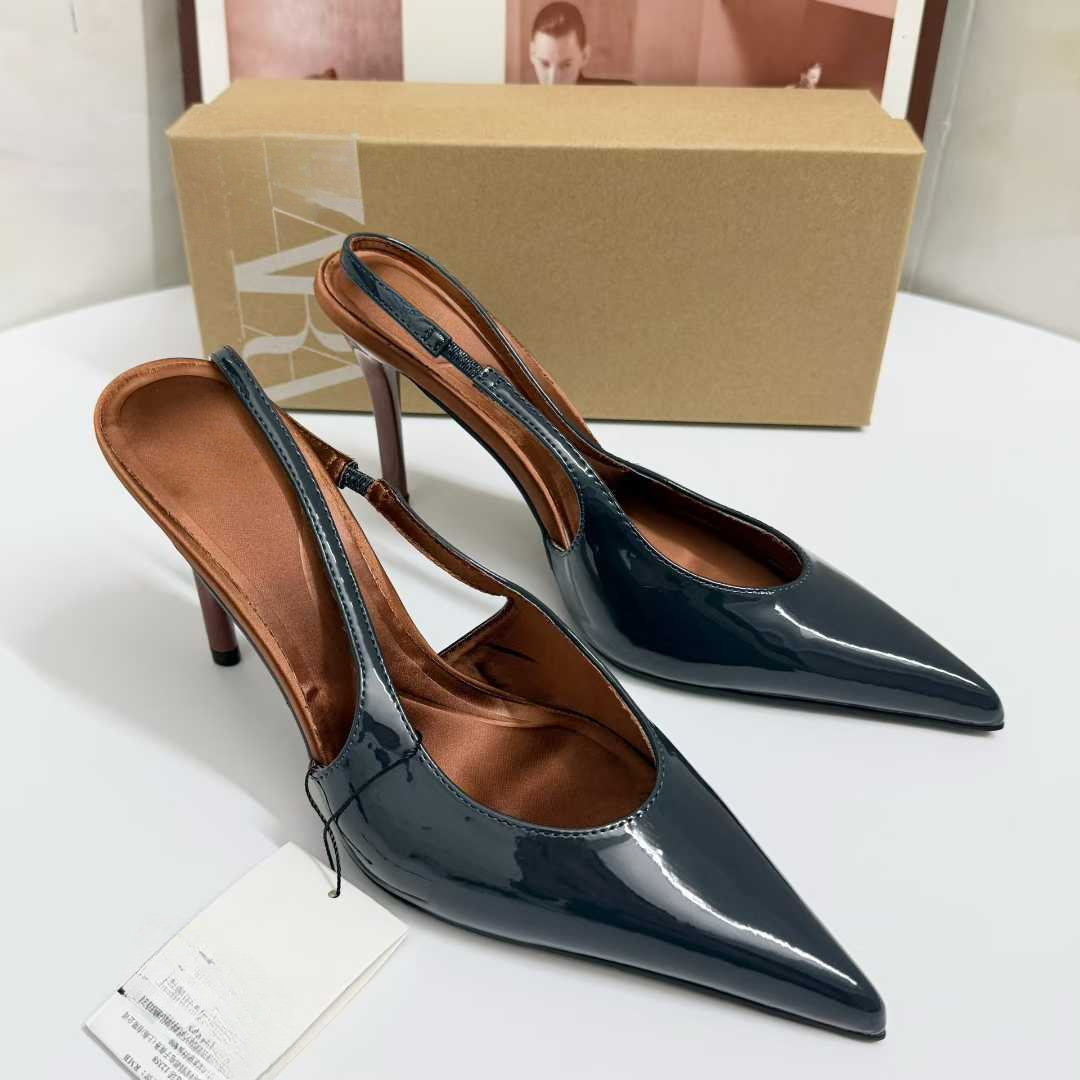JHC-HB-130 | Metal Buckle Slingback Pointed-Toe Stiletto Heel Dress Sandal angle 2