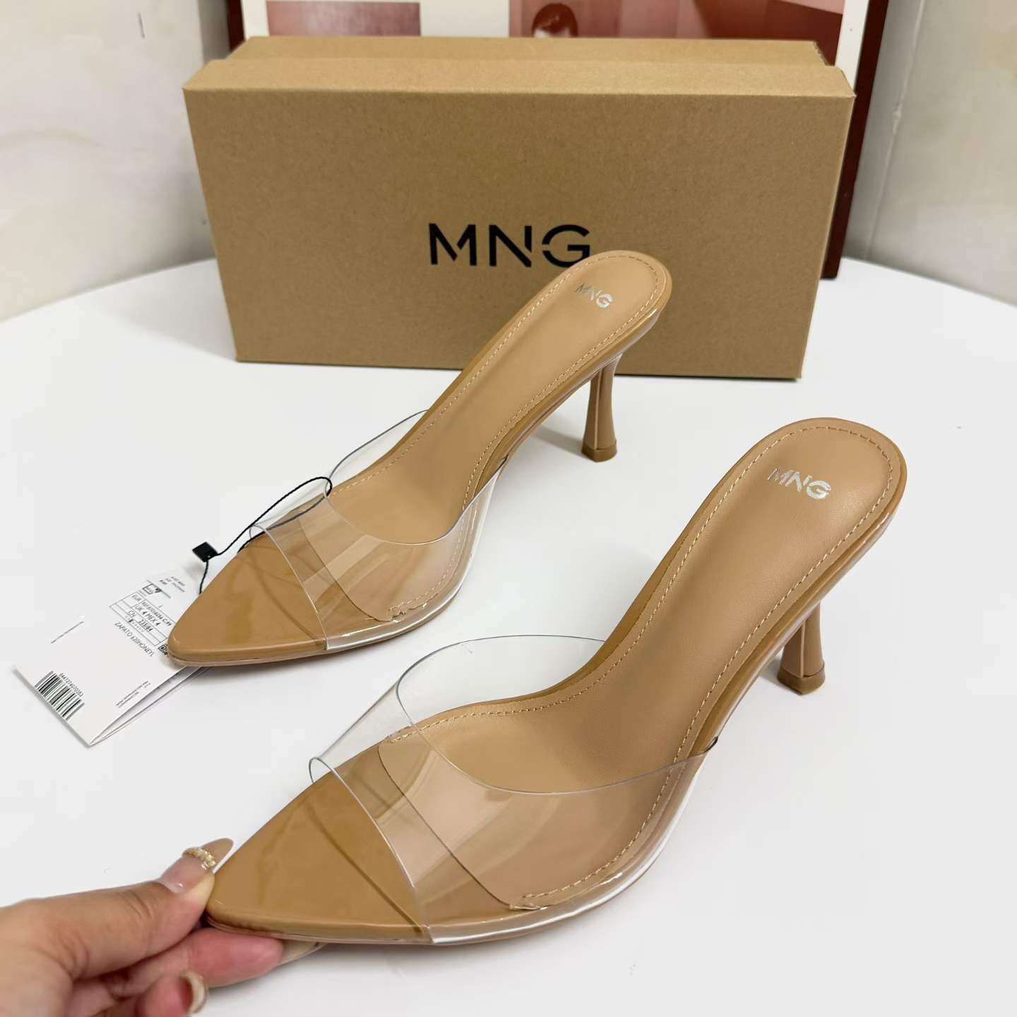 JHC-HB-102 | Minimalist Strap Slingback Pointed-Toe Stiletto Heel Heeled Slide - Fujian Jinhongchang Sports Goods Co., Ltd.