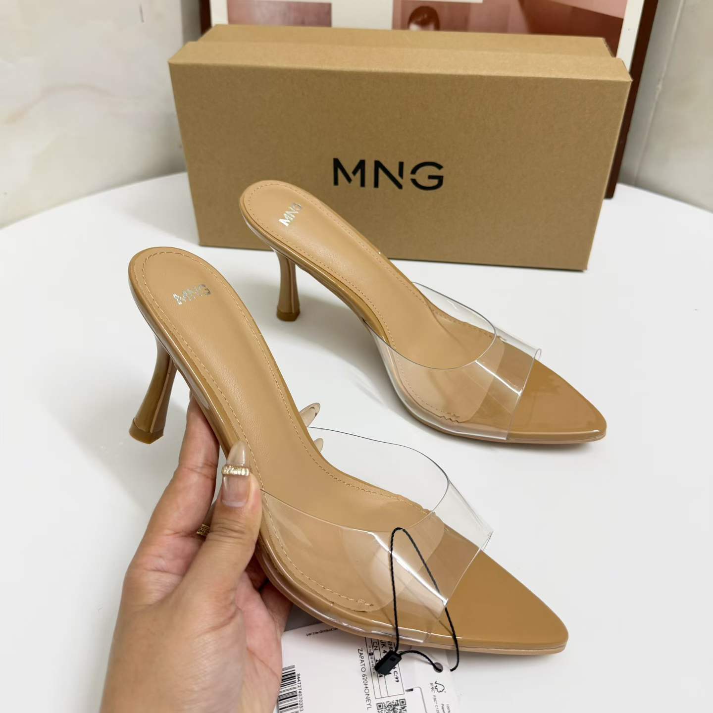 JHC-HB-102 | Minimalist Strap Slingback Pointed-Toe Stiletto Heel Heeled Slide angle 2