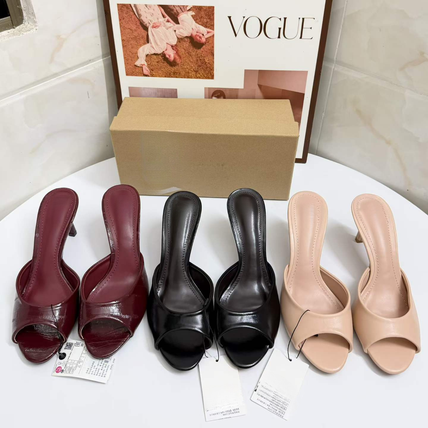 JHC-HB-017 | Open-Toe Stiletto Heel Mule Slide - Fujian Jinhongchang Sports Goods Co., Ltd.