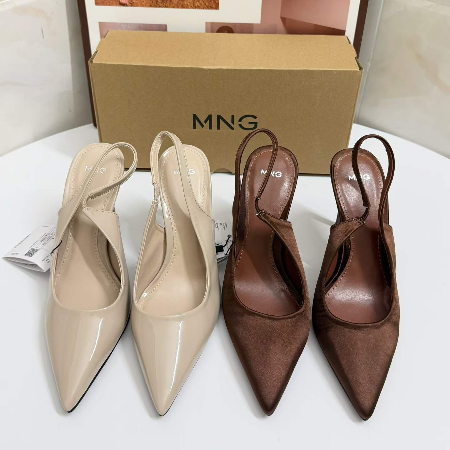 JHC-HB-067 | Slingback Pointed-Toe High-Heel Mule Slide angle 2