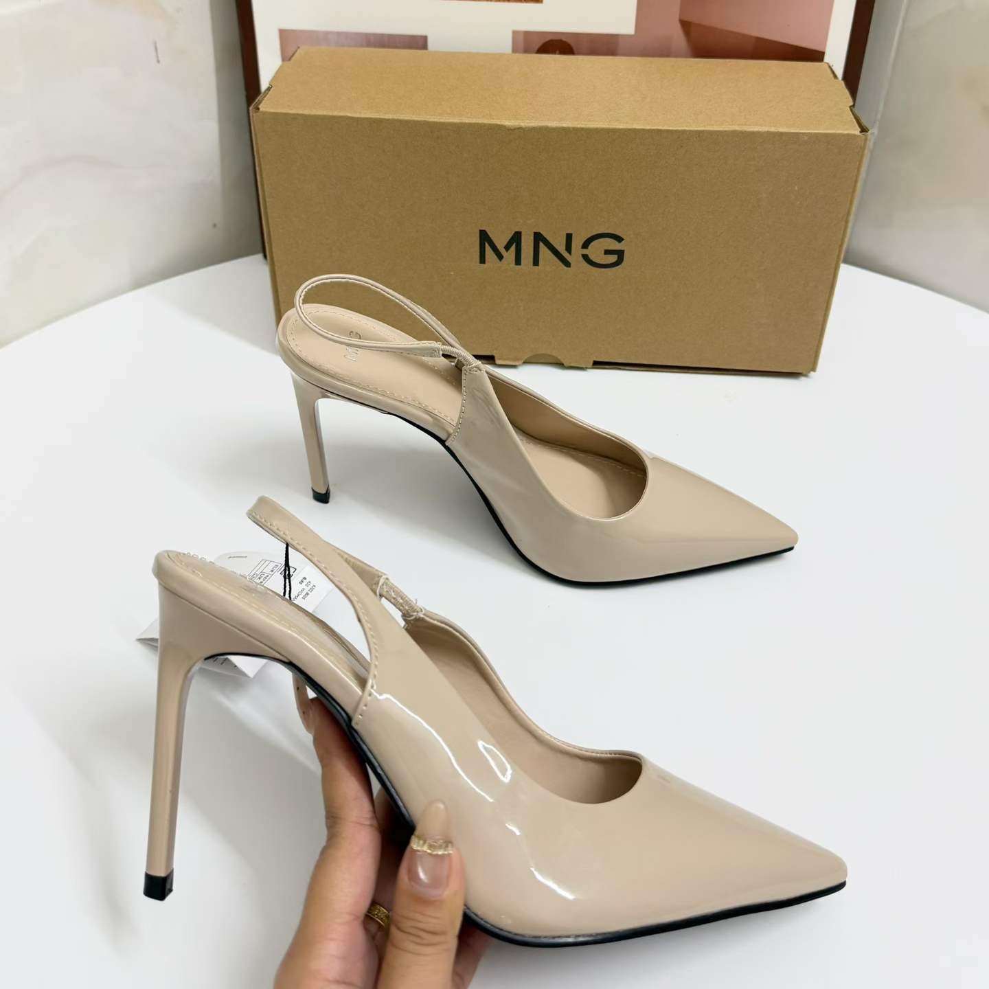 JHC-HB-067 | Slingback Pointed-Toe High-Heel Mule Slide angle 3