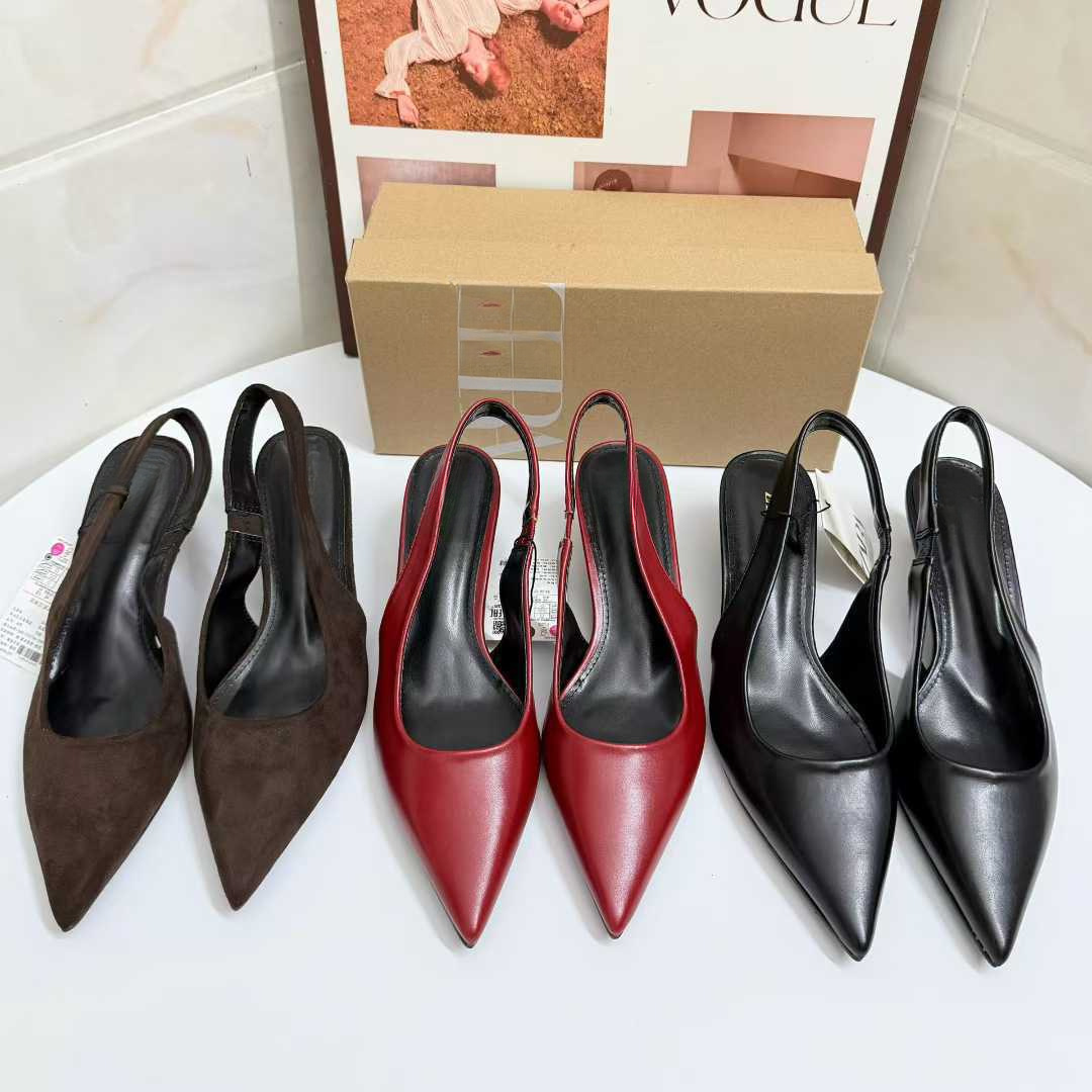 JHC-HB-101 | Slingback Pointed-Toe Stiletto Heel Mule Slide - Fujian Jinhongchang Sports Goods Co., Ltd.