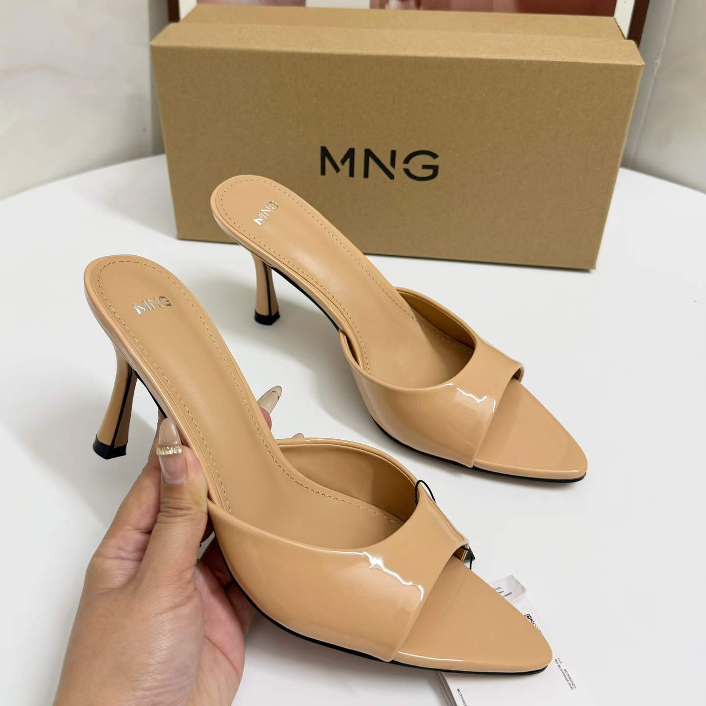 JHC-HB-295 | Pointed-Toe Stiletto Heel Heeled Slide angle 3