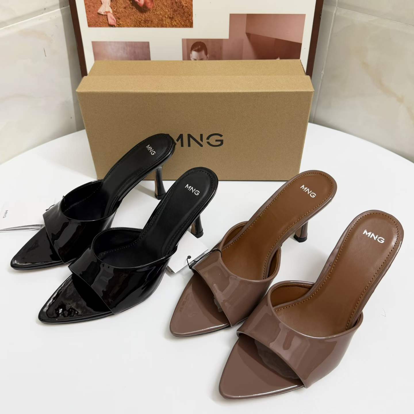 JHC-HB-111 | Patent Gloss Pointed-Toe Stiletto Heel Mule Slide - Fujian Jinhongchang Sports Goods Co., Ltd.