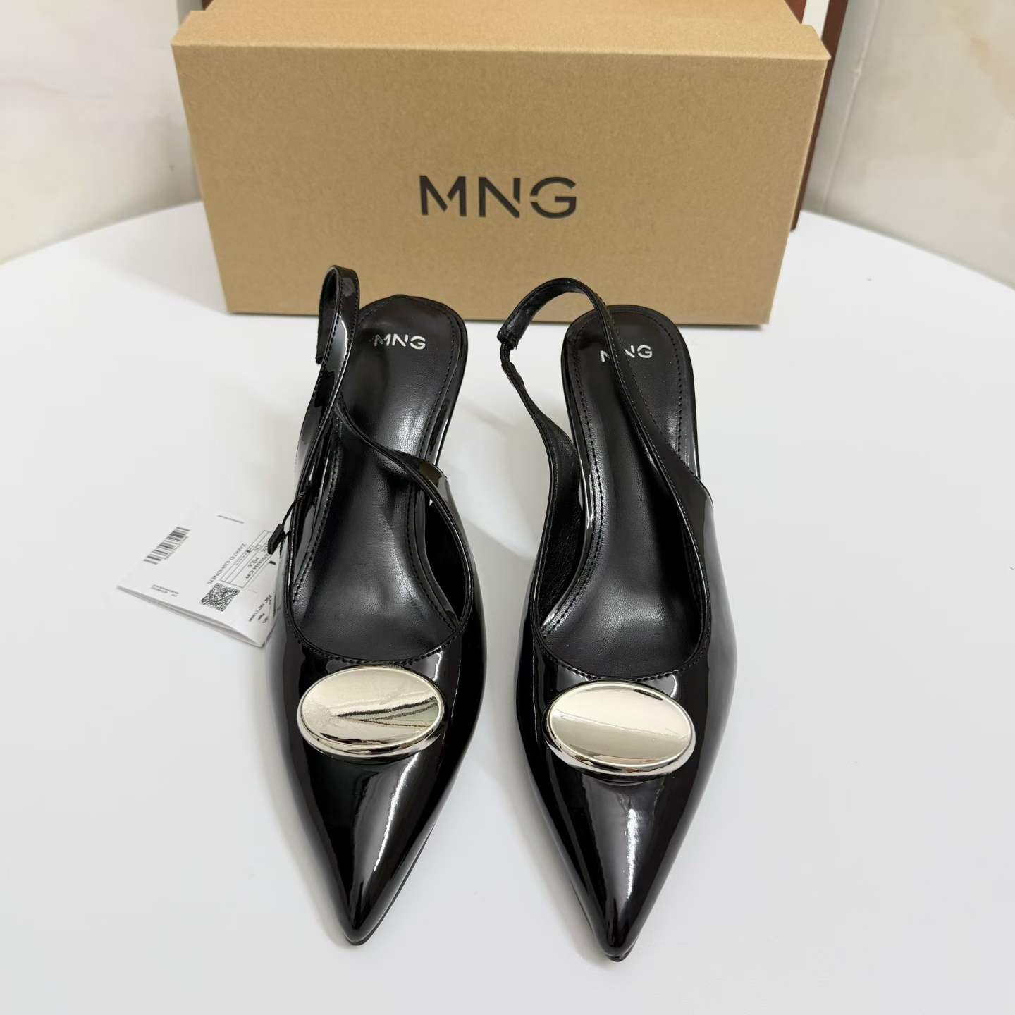 JHC-HB-293 | Patent Gloss Pointed-Toe Kitten Heel Mule Slide - Fujian Jinhongchang Sports Goods Co., Ltd.
