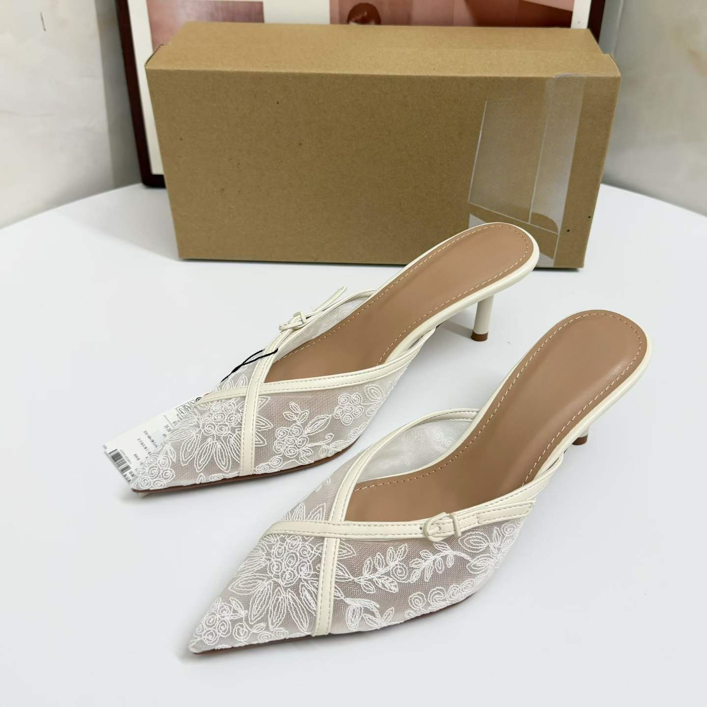 JHC-HB-213 | Breathable Mesh Minimalist Strap Pointed-Toe High-Heel Dress Sandal angle 2