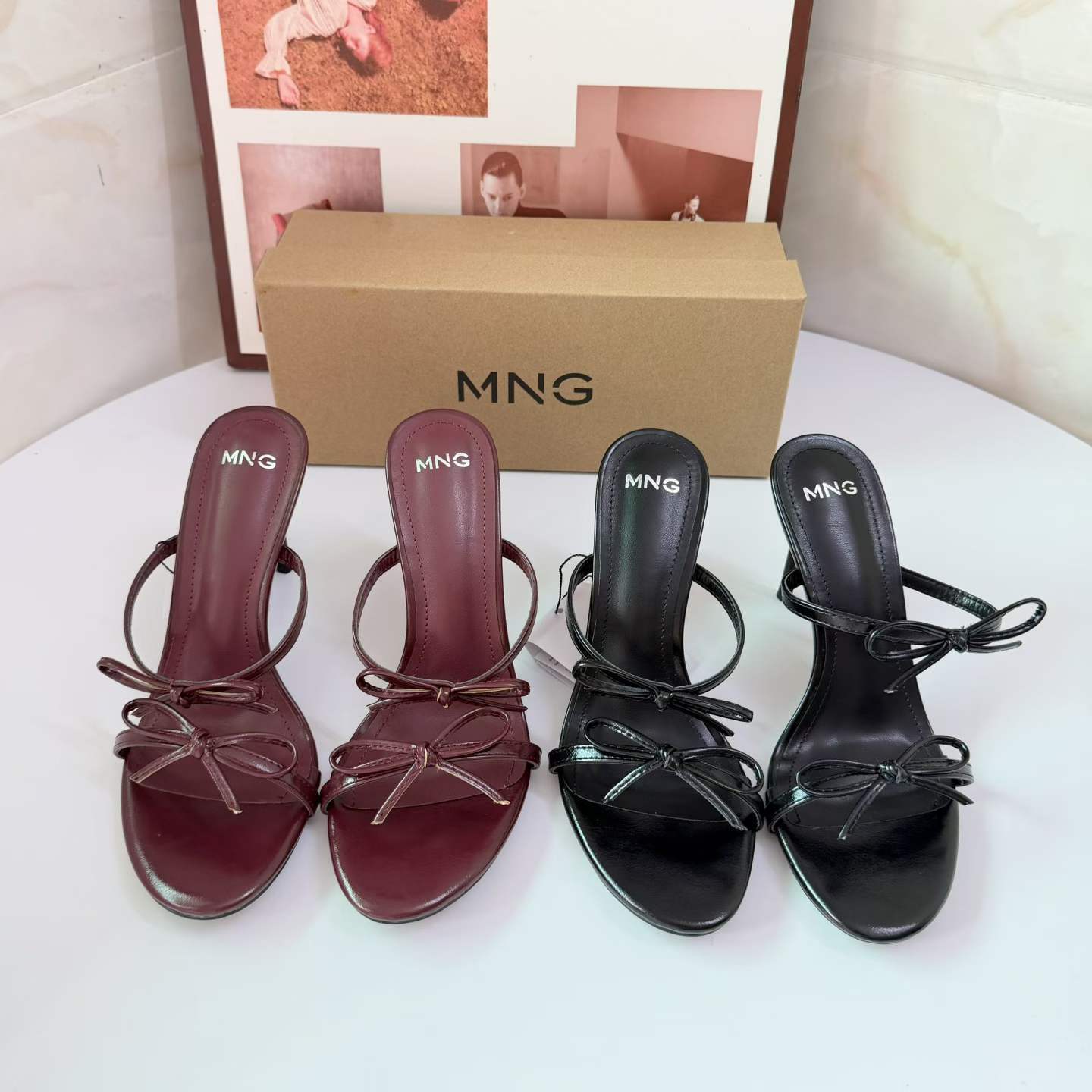 JHC-HB-068 | Bow Detail Open-Toe Stiletto Heel Heeled Slide - Fujian Jinhongchang Sports Goods Co., Ltd.