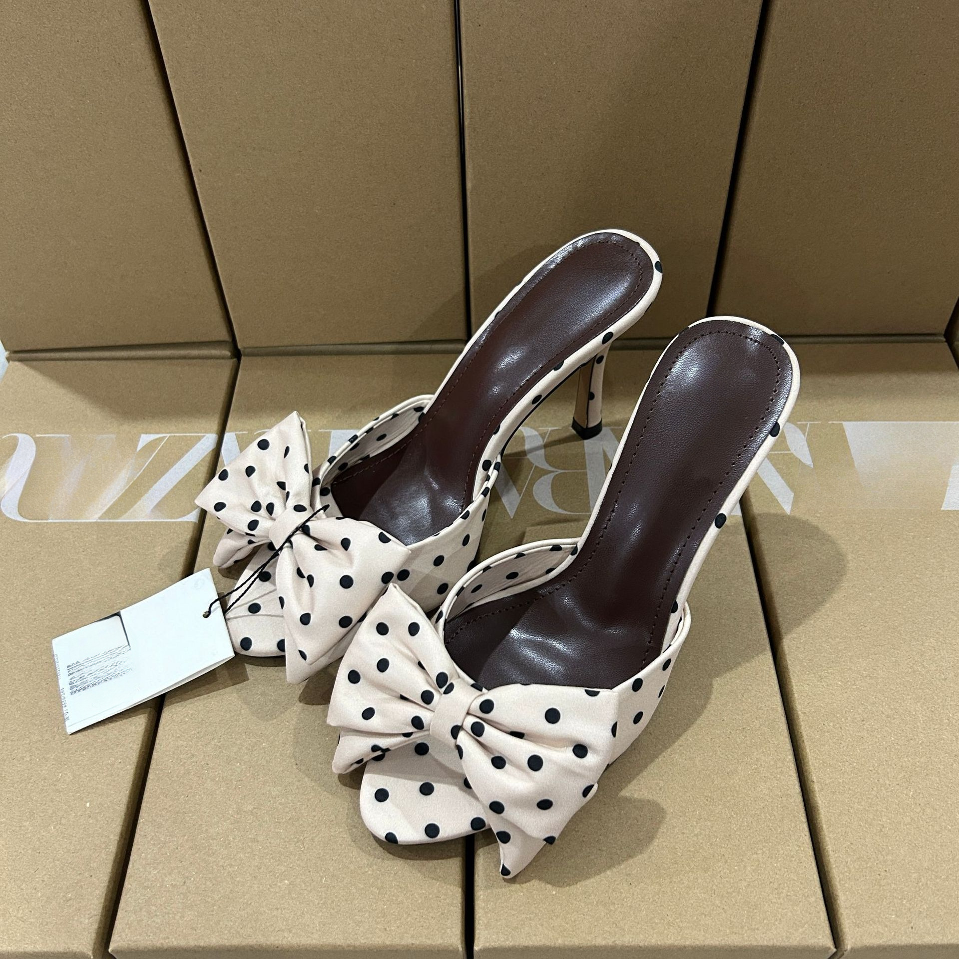 JHC-HB-131 | Bow Detail Silky Satin High-Heel Heeled Slide - Fujian Jinhongchang Sports Goods Co., Ltd.