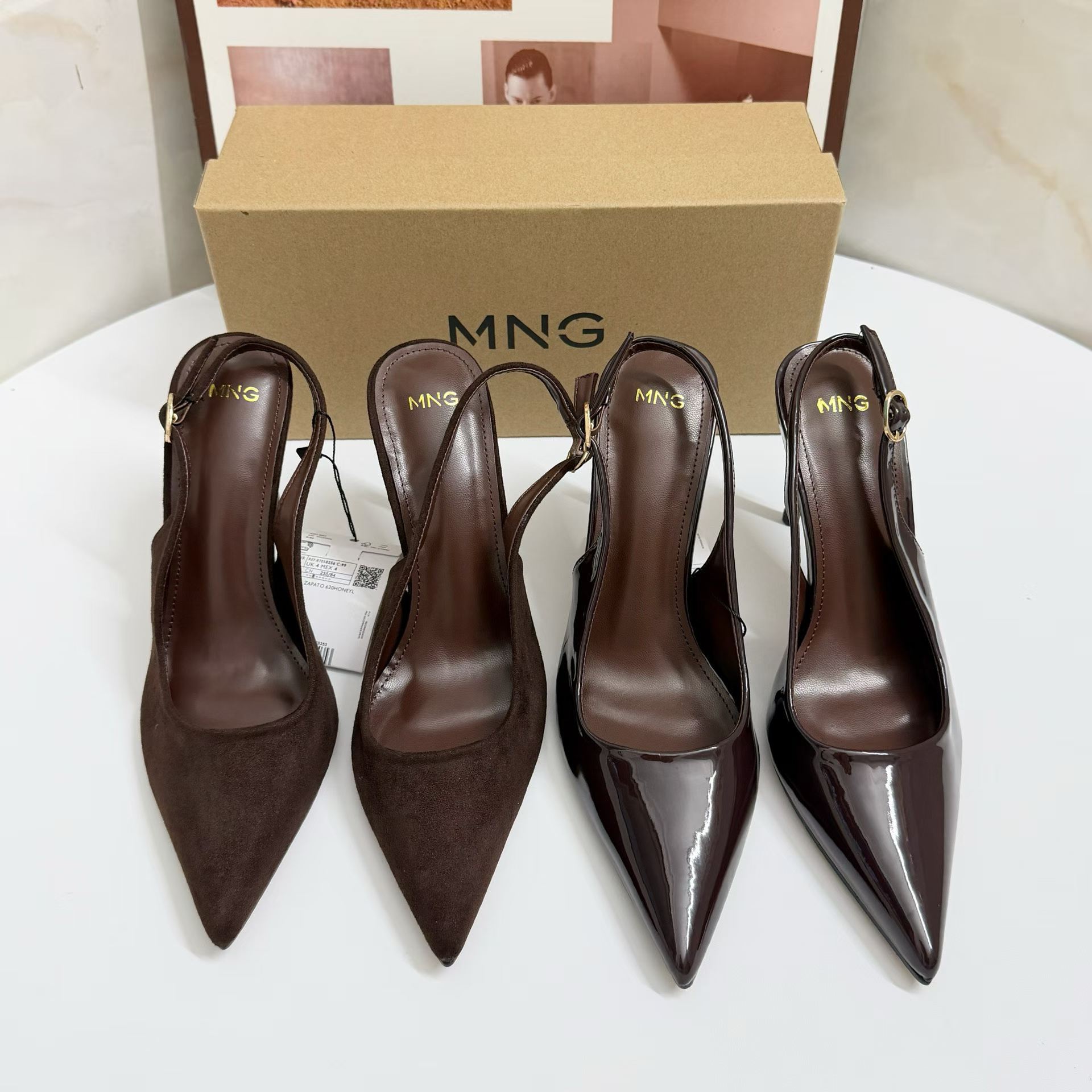 JHC-HB-003 | Patent Gloss Slingback Pointed-Toe Stiletto Heel Dress Sandal - Fujian Jinhongchang Sports Goods Co., Ltd.
