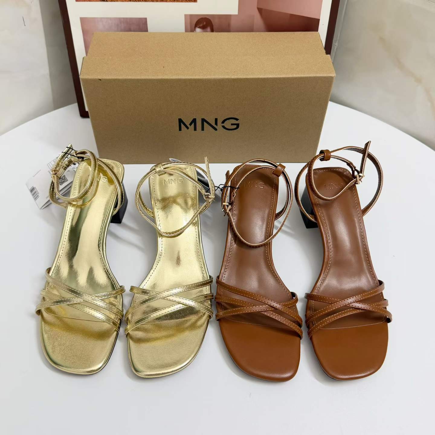 JHC-HB-211 | Metal Buckle Metallic Gold Open-Toe High-Heel Gladiator Sandal - Fujian Jinhongchang Sports Goods Co., Ltd.