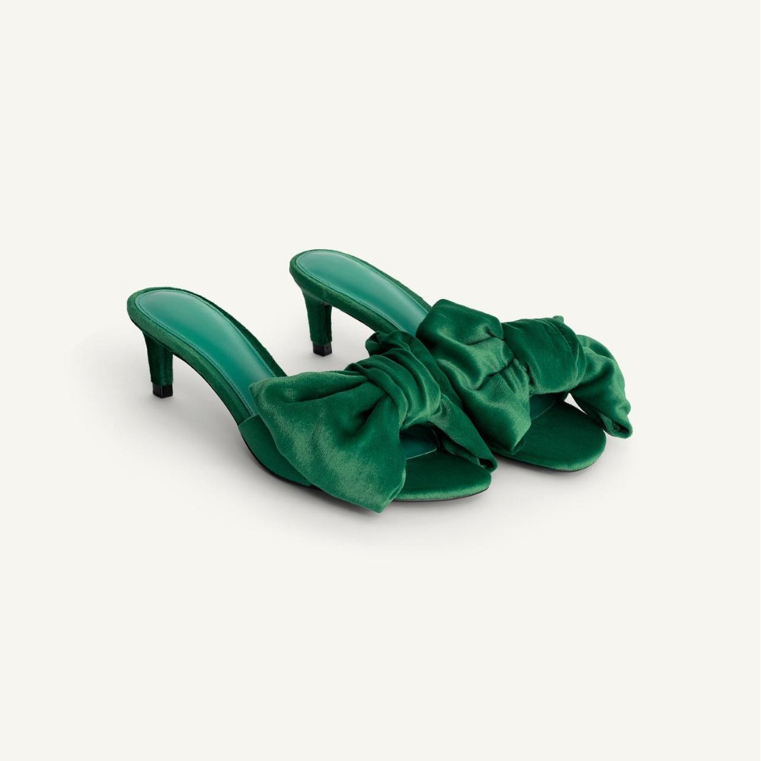 JHC-HB-292 | Bow Detail Stiletto Heel Heeled Slide angle 3
