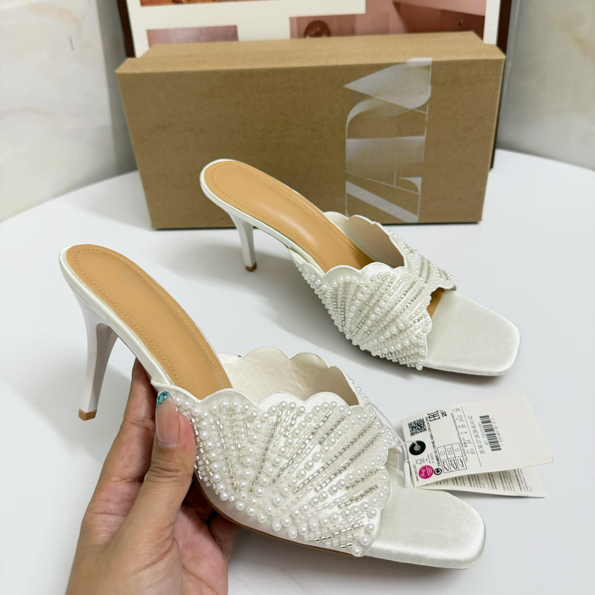 JHC-HB-124 | Square-Toe Stiletto Heel Heeled Slide angle 3