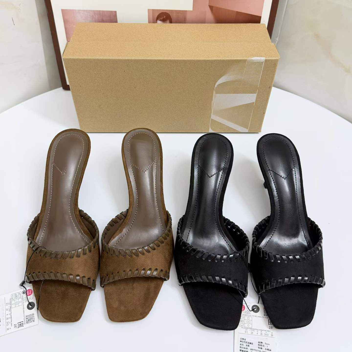 JHC-HB-157 | Square-Toe High-Heel Mule Slide - Fujian Jinhongchang Sports Goods Co., Ltd.