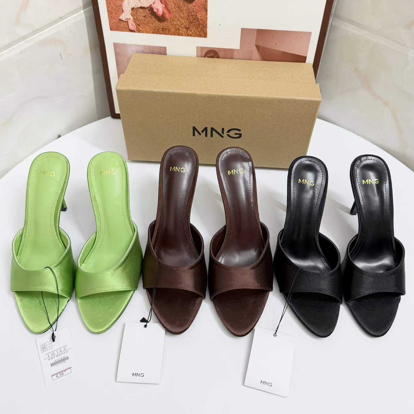 JHC-HB-073 | Silky Satin Open-Toe Stiletto Heel Heeled Slide - Fujian Jinhongchang Sports Goods Co., Ltd.