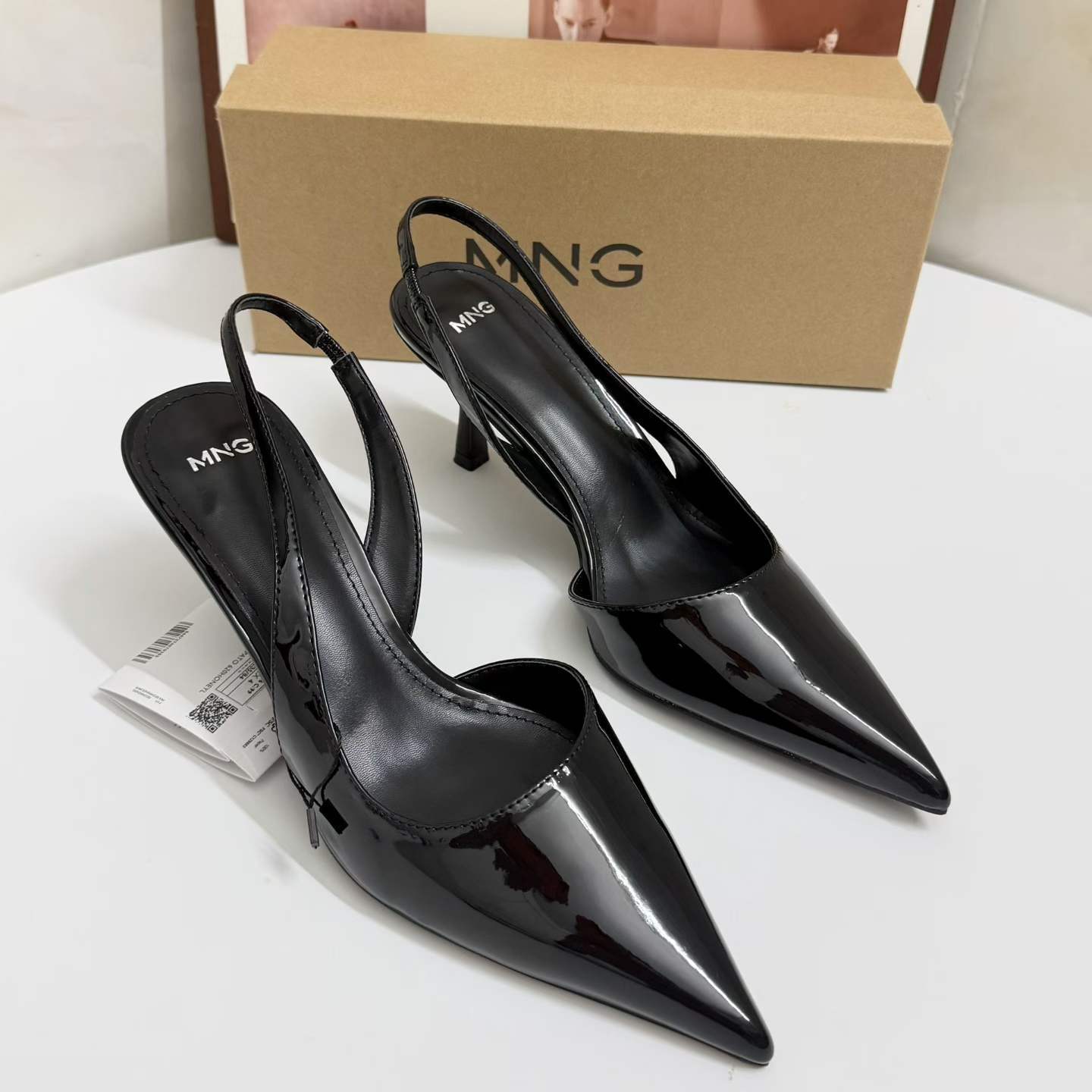JHC-HB-076 | Patent Gloss Pointed-Toe High-Heel Dress Sandal angle 2