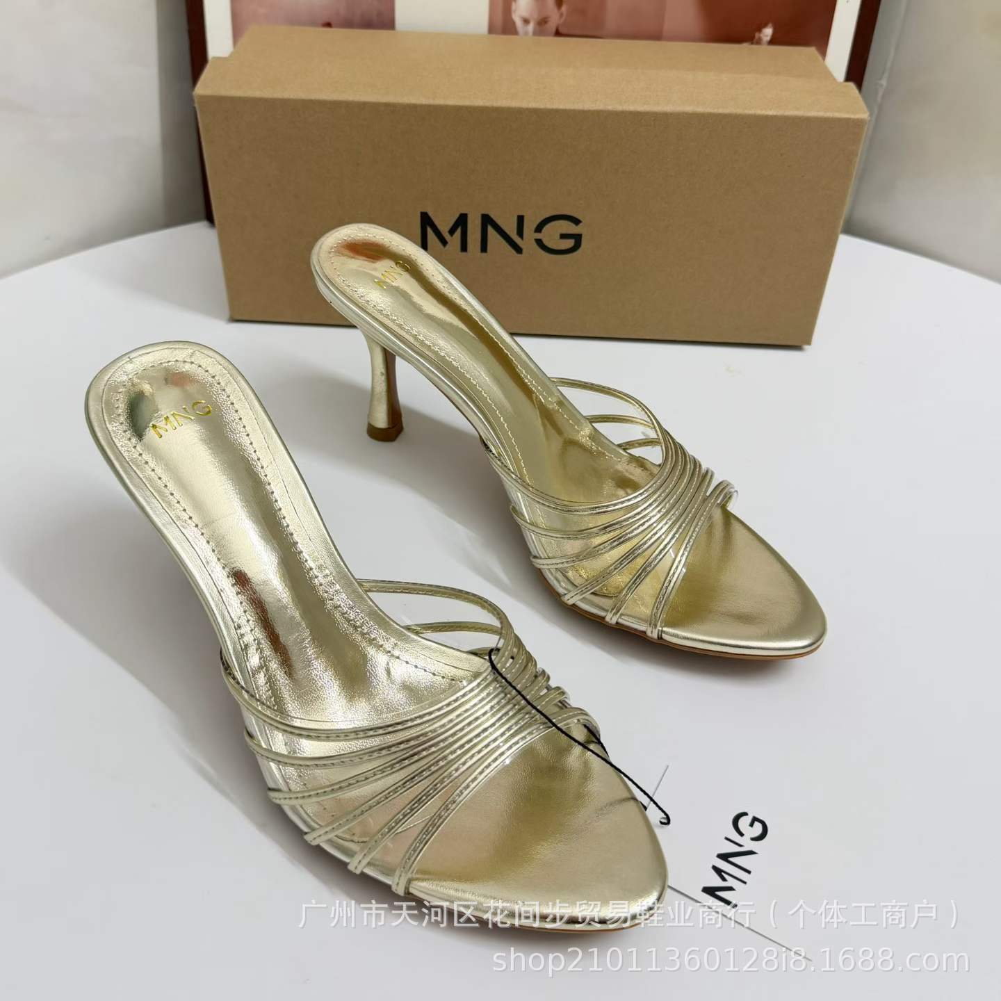 JHC-HB-224 | Minimalist Strap Pointed-Toe Stiletto Heel Mule Slide angle 2