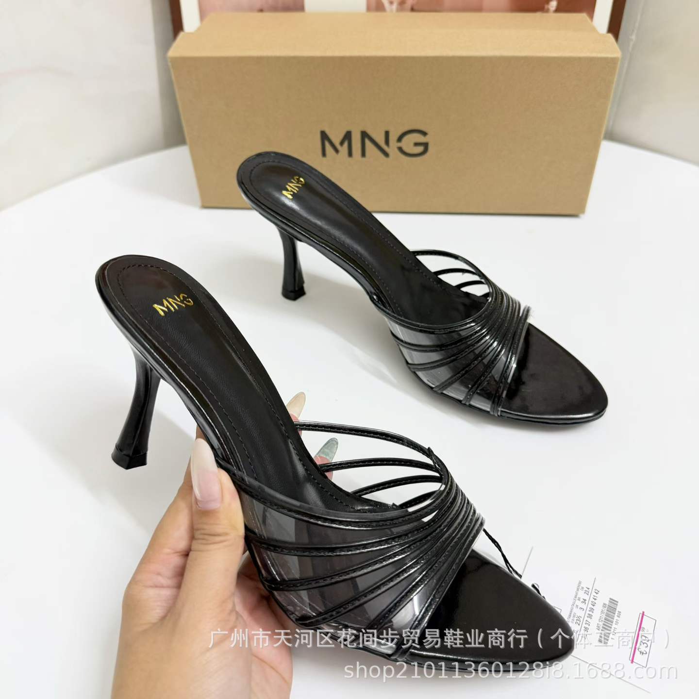 JHC-HB-224 | Minimalist Strap Pointed-Toe Stiletto Heel Mule Slide angle 3