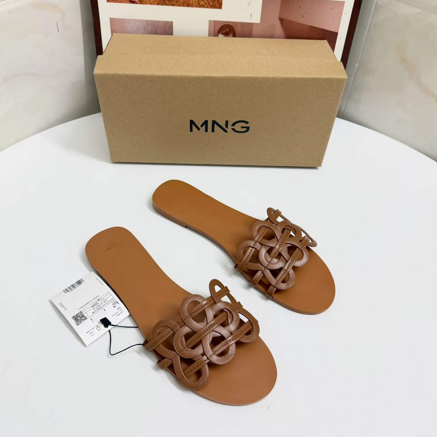 JHC-HB-010 | Woven Cutout Flat Casual Slide Slipper angle 2