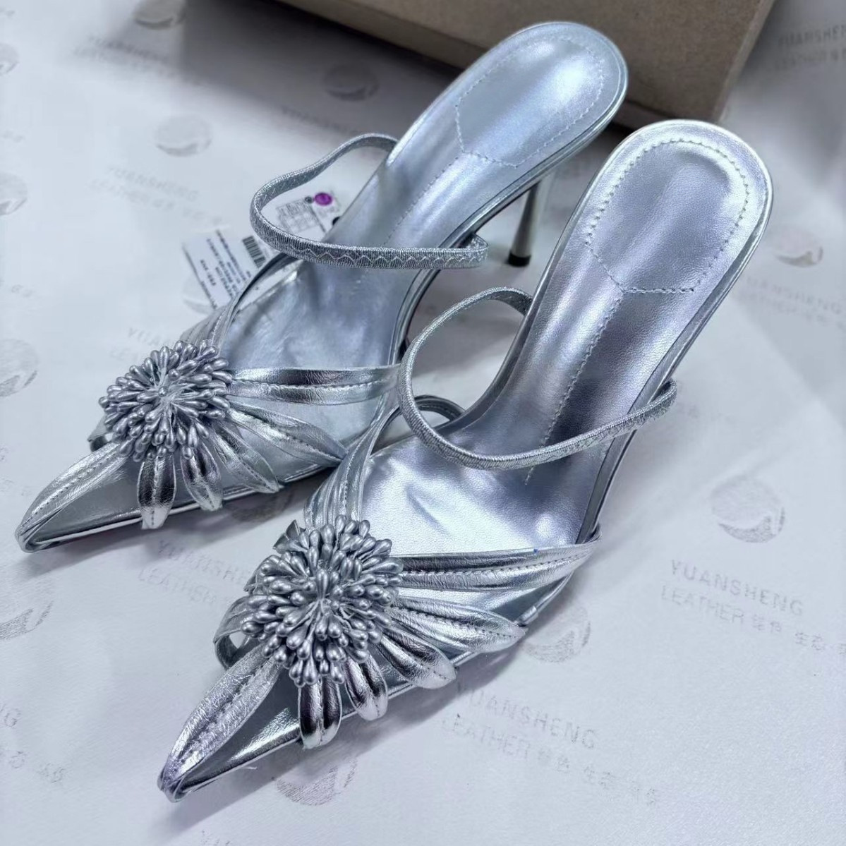 JHC-HB-036 | Slingback Metallic Gold Pointed-Toe High-Heel Dress Sandal angle 3