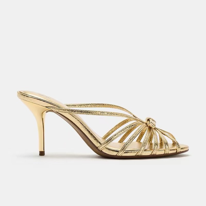 JHC-HB-079 | Metal Buckle Bow Detail High-Heel Heeled Slide angle 3