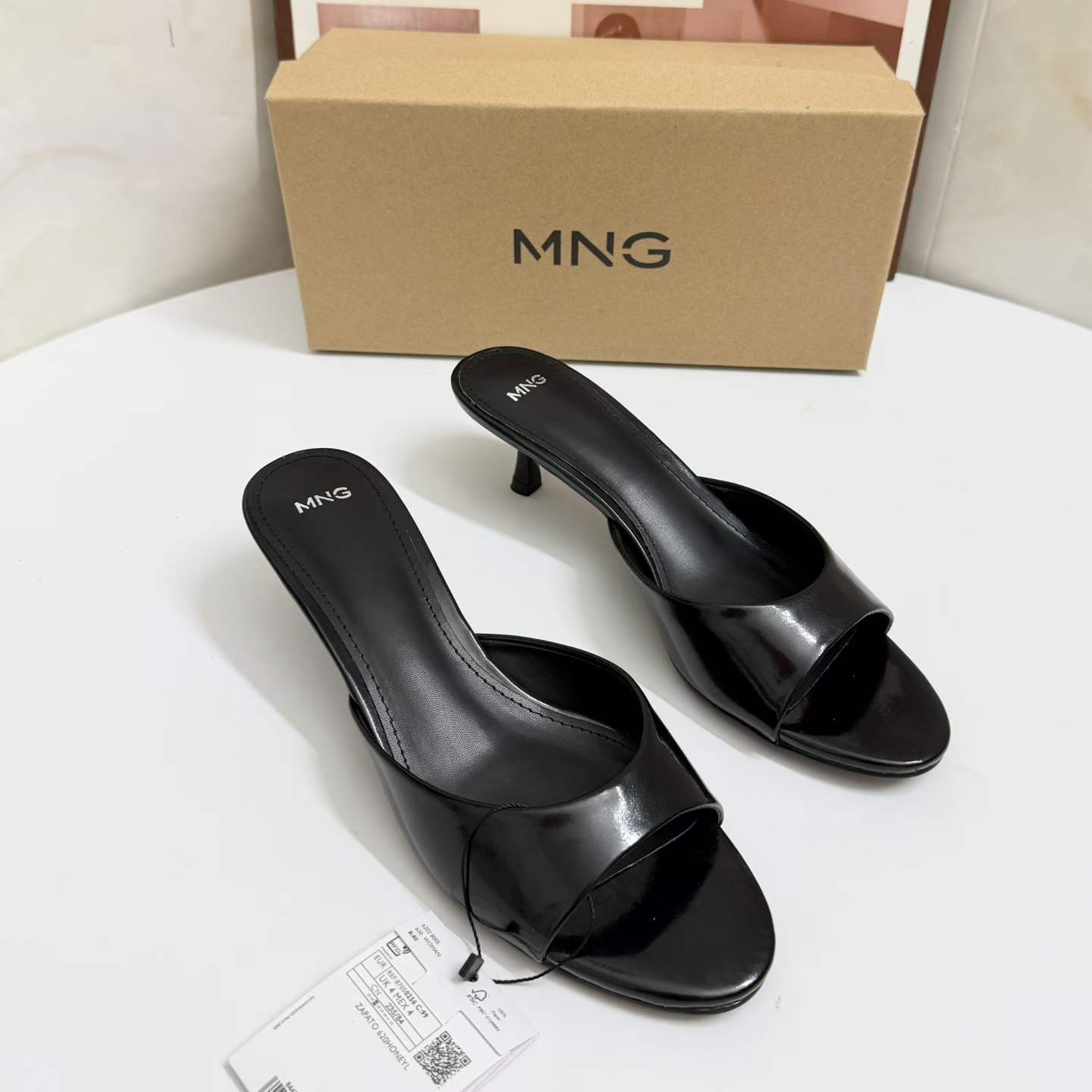 JHC-HB-134 | Round-Toe Stiletto Heel Heeled Slide angle 2