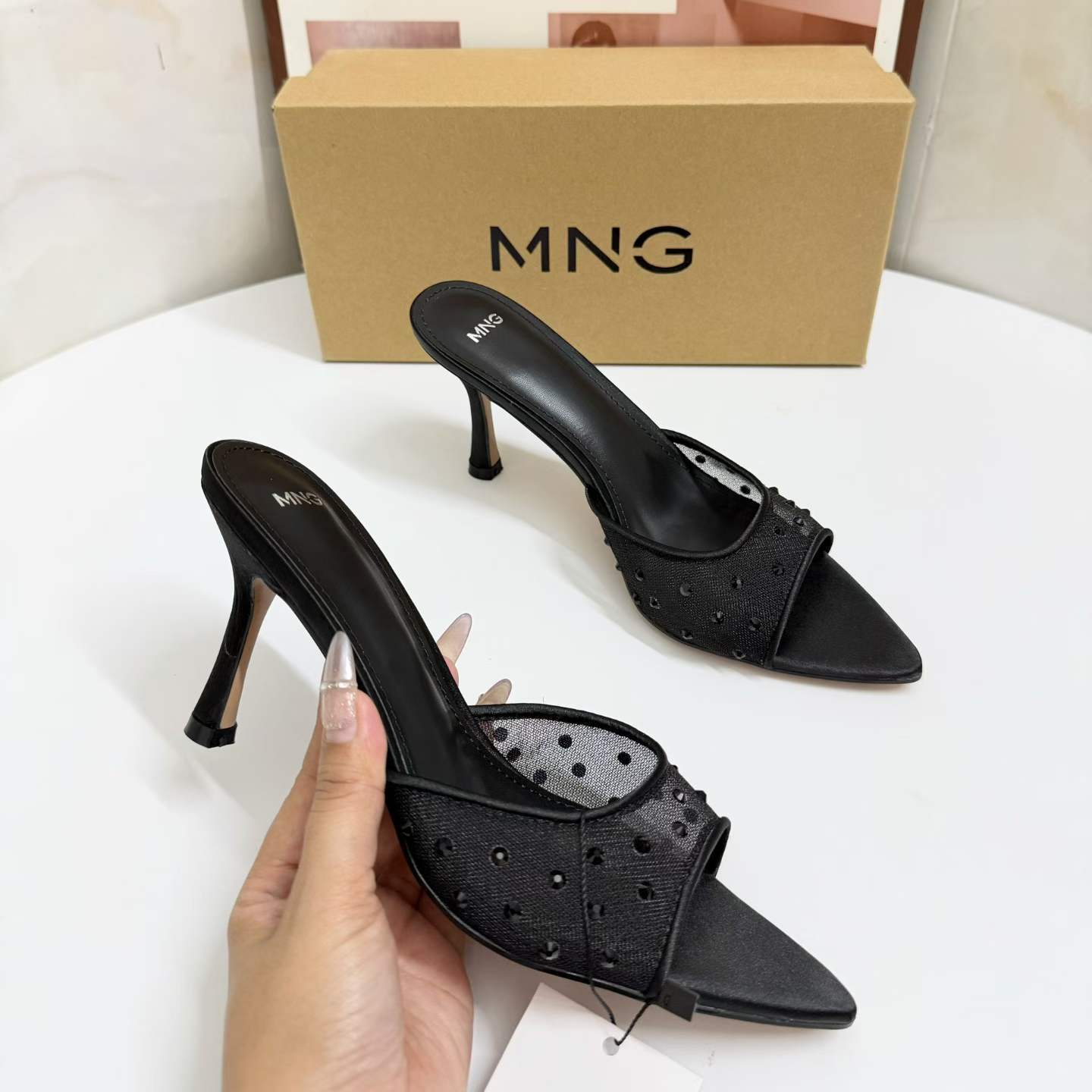 JHC-HB-083 | Pointed-Toe High-Heel Heeled Slide angle 3