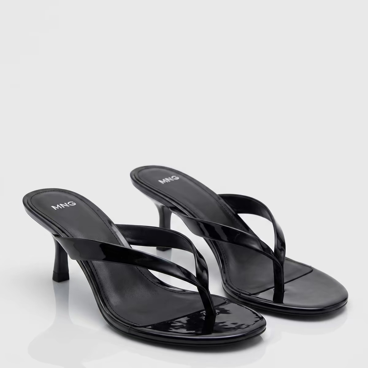 JHC-HB-014 | Patent Gloss Toe-Post Stiletto Heel Thong Flip-Flop angle 3